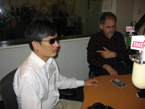 Guangcheng before his interview with John Hockenberry. Guangcheng before his interview with John Hockenberry.